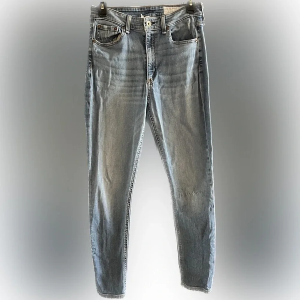Rag & Bone 28 High Rise Skinny Ankle West Marin Classic Blue Denim Jeans - Picture 1 of 14